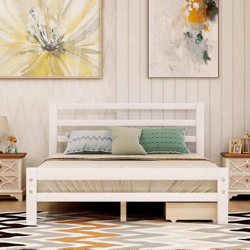 Twin platform bed with drawers harriet bee top